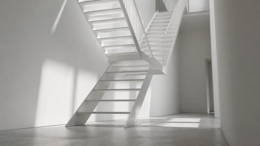 Après : un escalier aérien immaculé