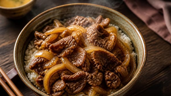Guide pour faire un bol-repas au bœuf et aux oignons ( gyudon ) étape par étape