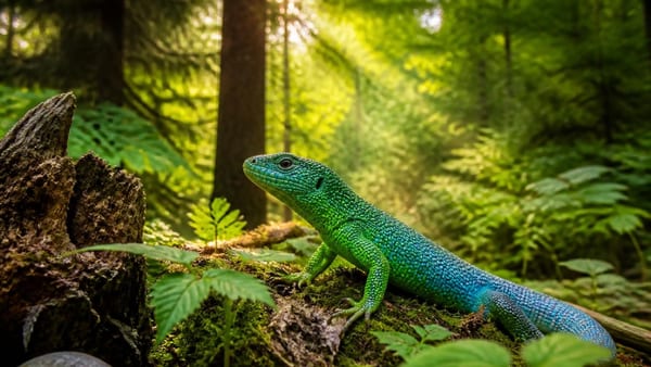 « Il est là, dans les herbes » : sur les traces du grand lézard vert et bleu qui gagne les forêts d’Île-de-France