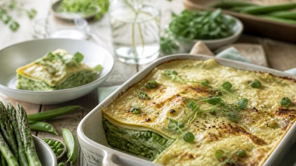 Sautez sur cette recette printanière de lasagnes aux légumes verts !