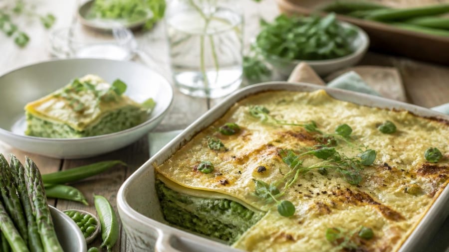Sautez sur cette recette printanière de lasagnes aux légumes verts !